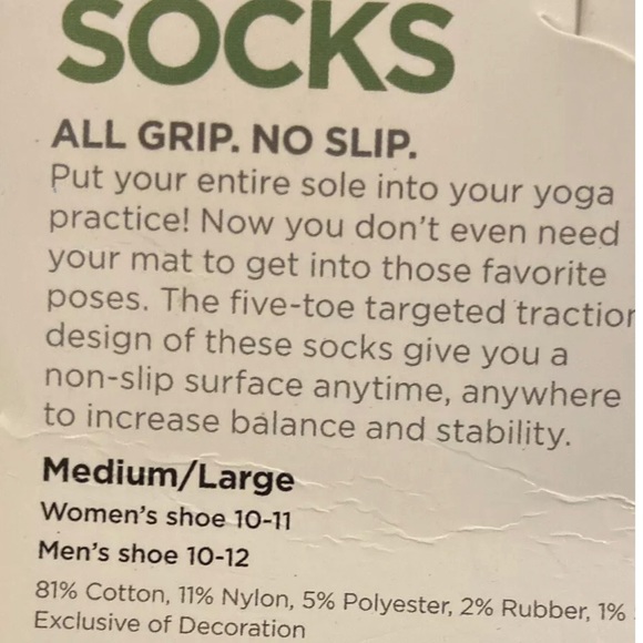 GAIAM Toeless Yoga / Pilates Socks MED - Picture 2 of 2